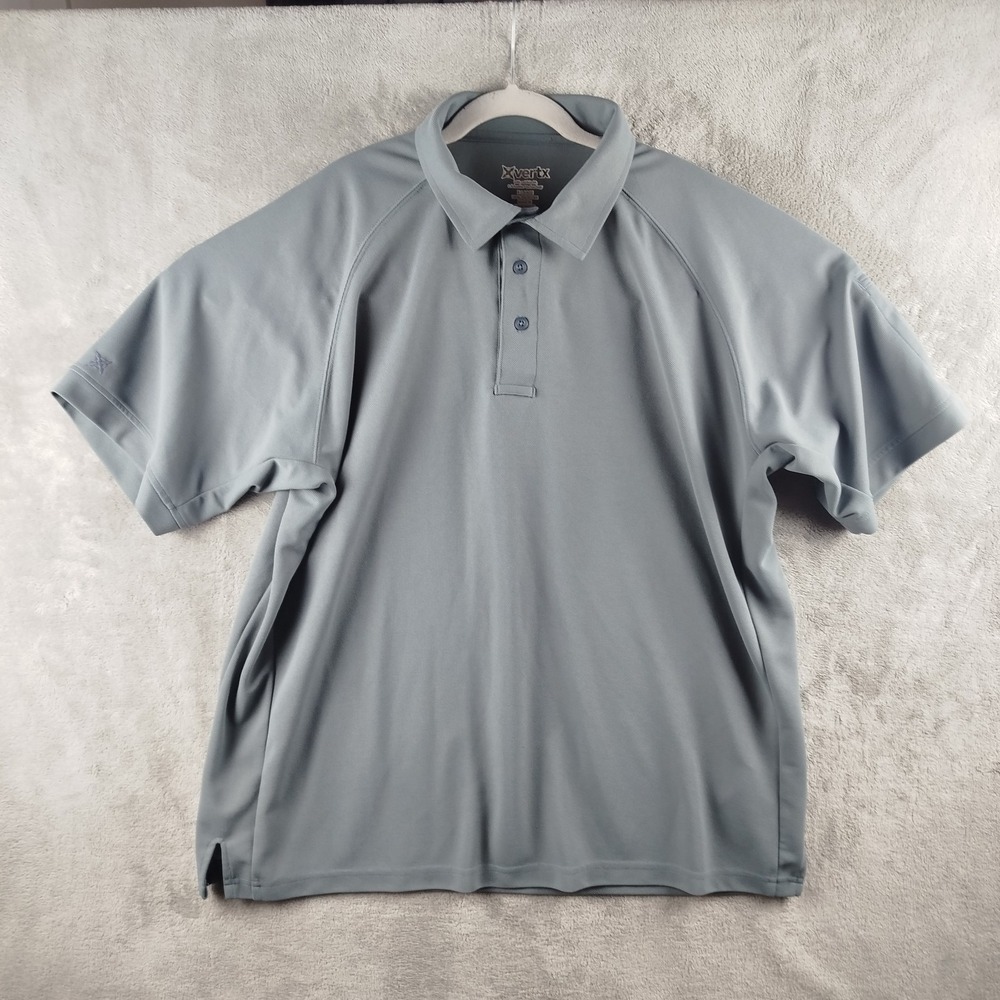 Vertx Coldblack Men's XL Short Sleeve Button Down Polo Grey Tactical